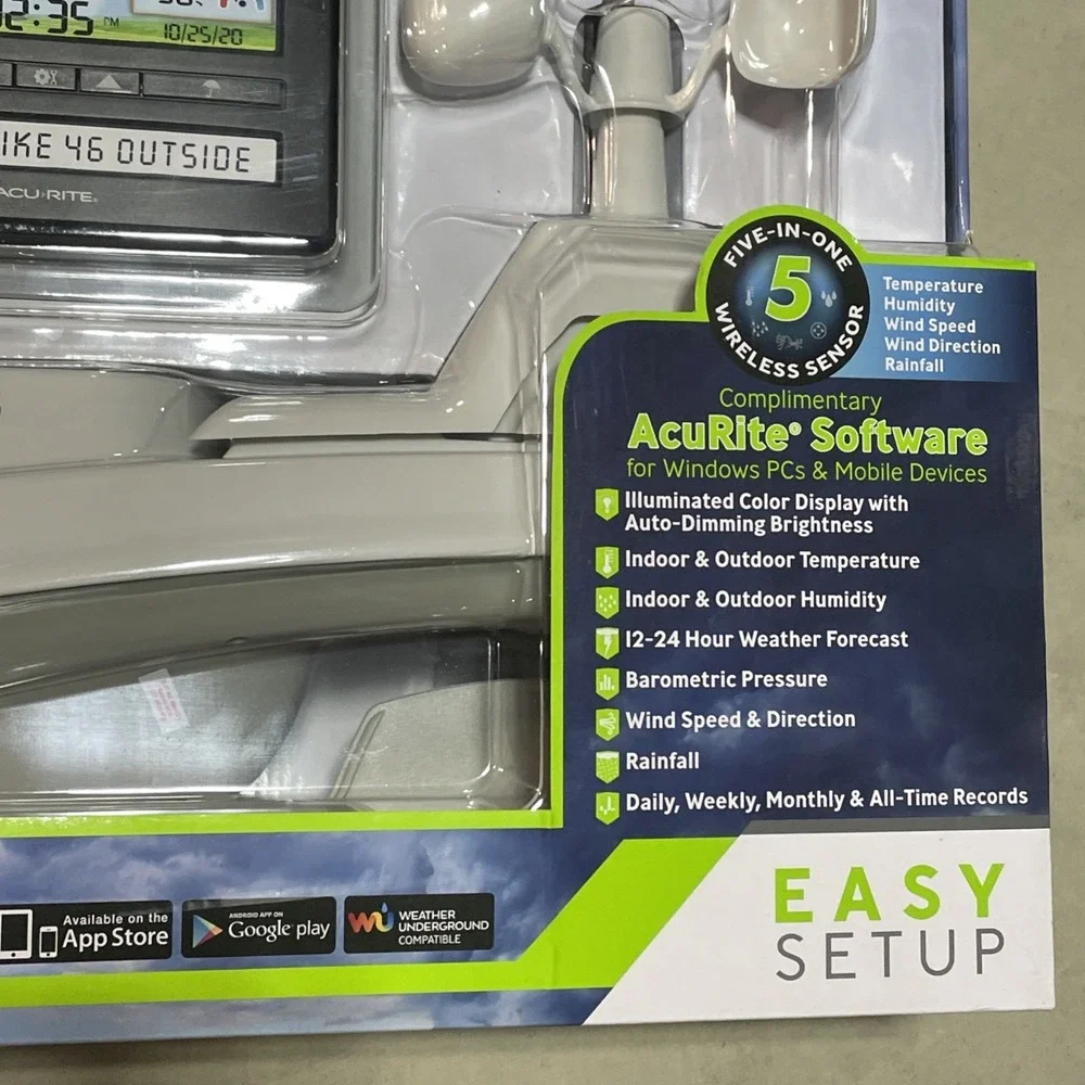 NEW AcuRite Professional Weather Center w/ Easy Mount 5-in-1 Sensor Sealed Box